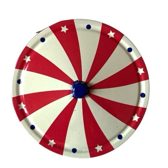 Vintage 1999 Schylling Pull & Spin Classic Tin Carousel Toy Dog Pig Rabbit Horse - Picture 6 of 7